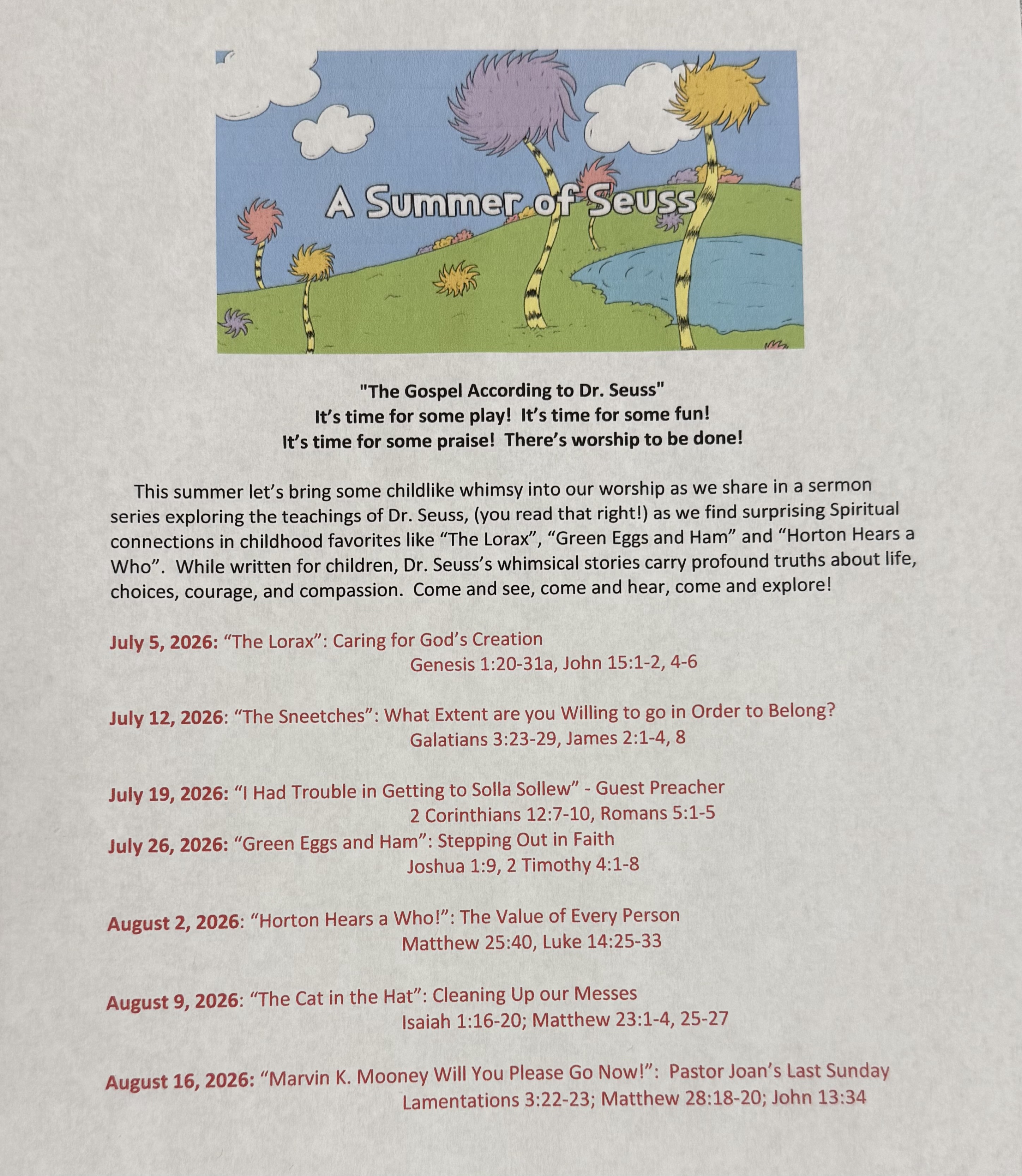 Summer of Seuss July Aug